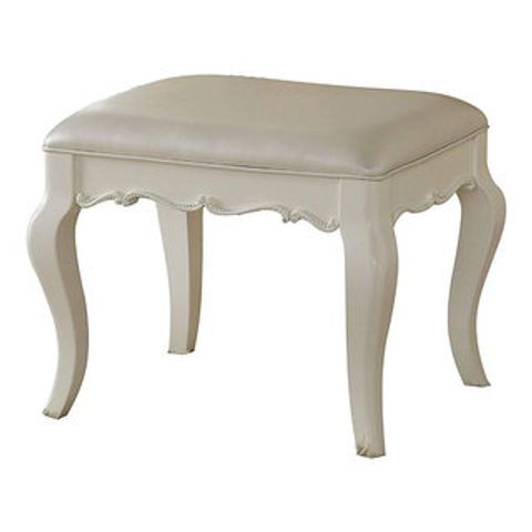 Benzara Bm185705 Wood & Leatherette Vanity Stool With Padded Seat ... inside The Role of Mirror Accents in the Benzara BM233878 Bench